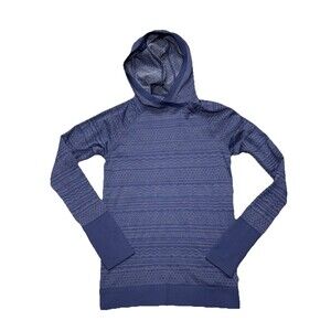 Lululemon Rest Less Top Pullover Hoodie Shirt Gatsby Blue Purple Size 8 Hooded